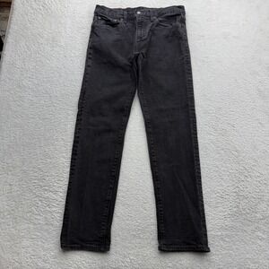 Levis Premium 502 Taper Mens Jeans 32x32 Faded Black Denim Regular Fit Pants